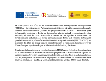 FLEXCA – Investigación en Automatización inteligente dirigida a procesos altamente flexibles en el sector cárnico.